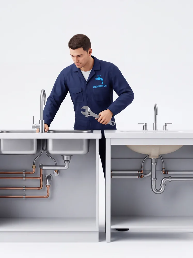 Mutfak ve banyo lavabo tesisatını onaran usta